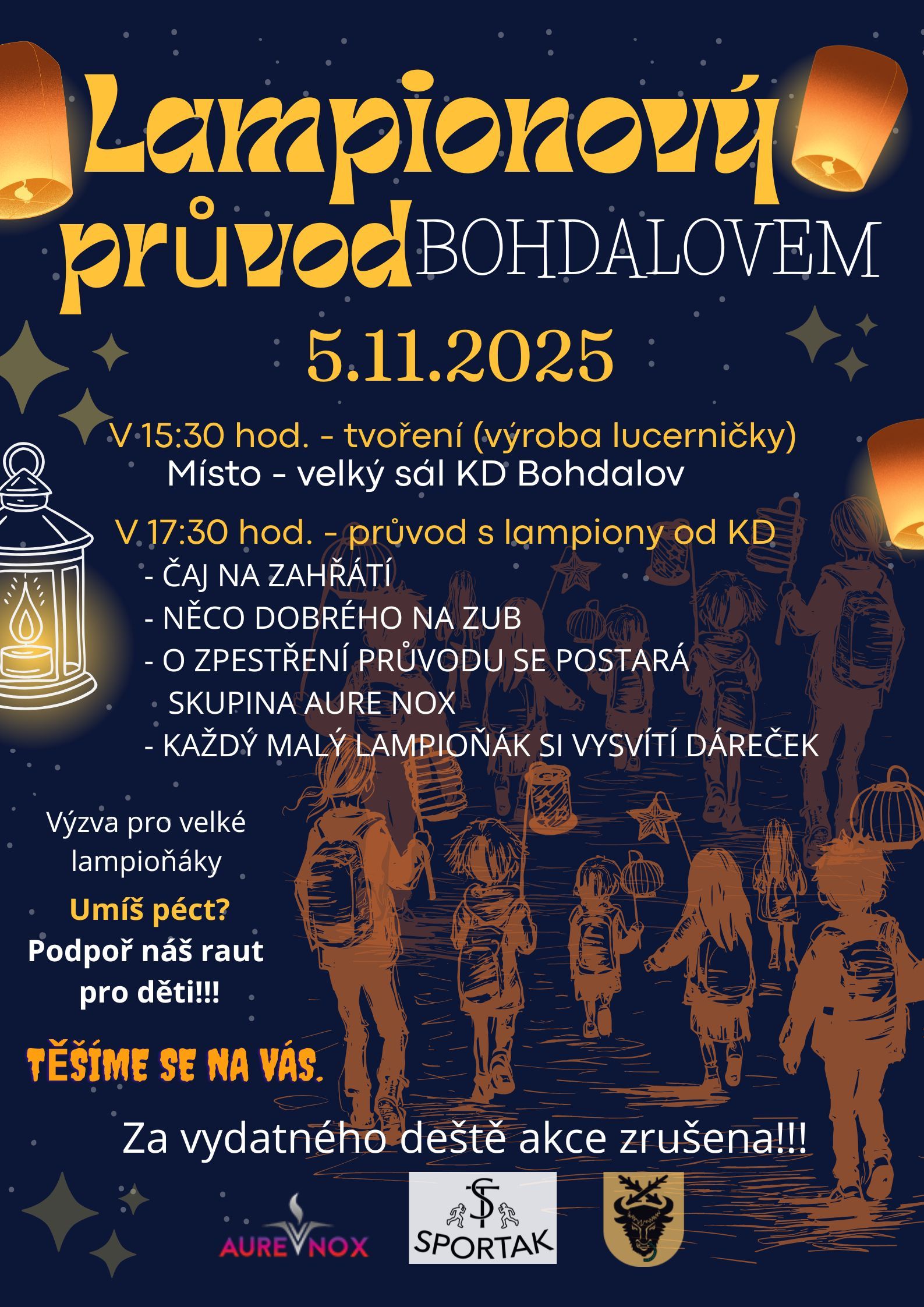 Lampionový průvod Bohdalovem 1