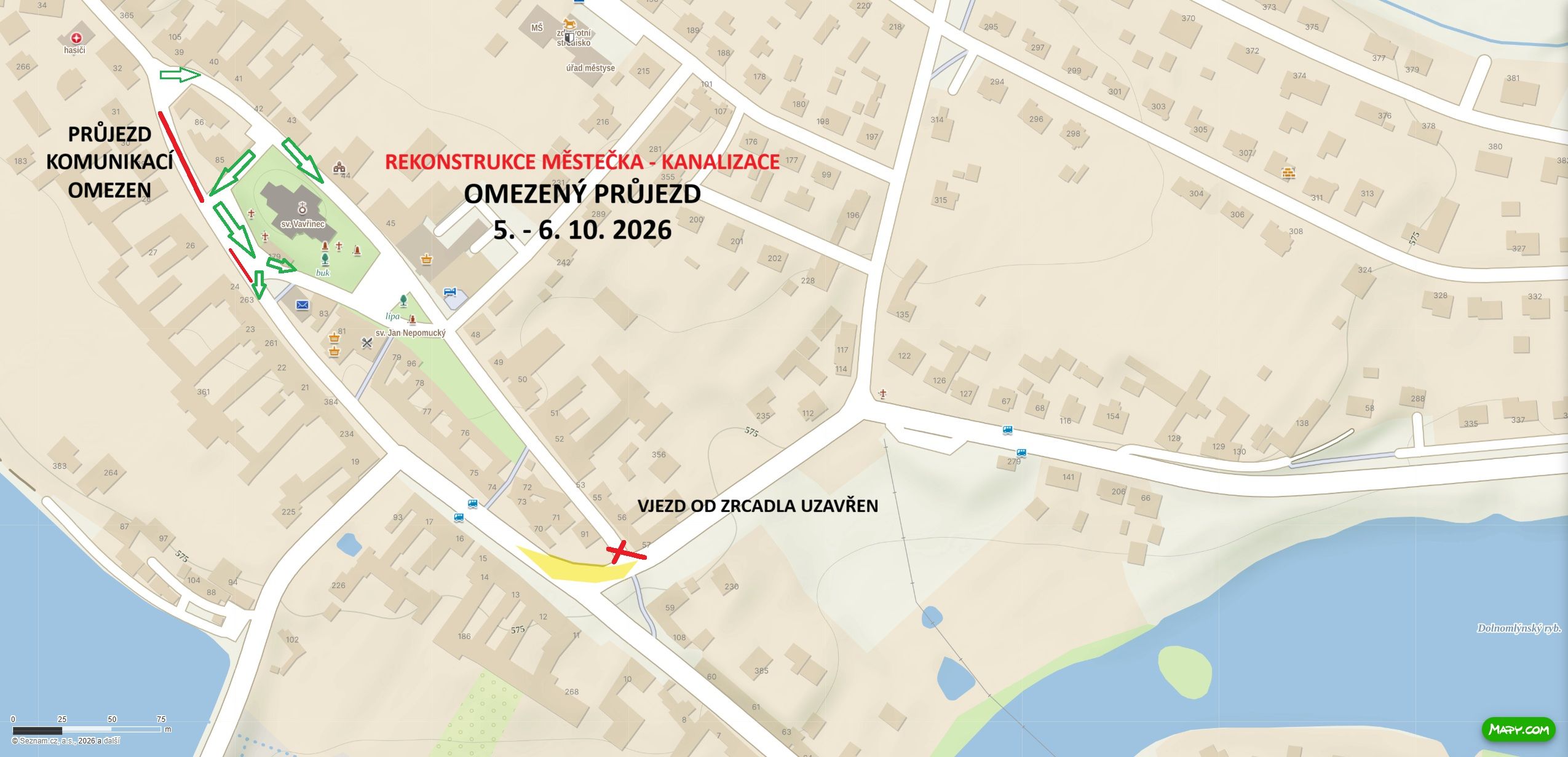omezeni prujezdu kanalizace 2026 10